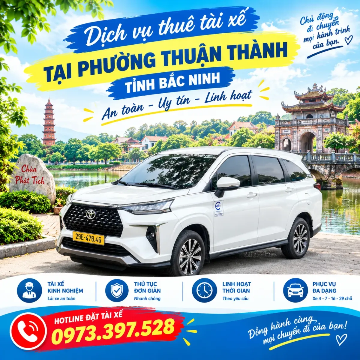 Dịch vụ thuê tài xế tại phường Thuận Thành tỉnh Bắc Ninh
